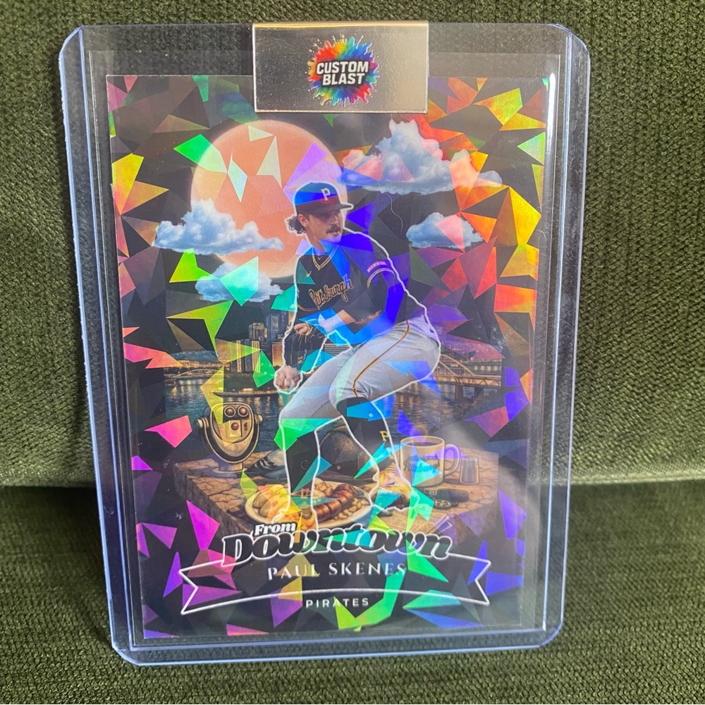 Custom Paul Skenes Cracked Ice Black Downtown!! Pirates